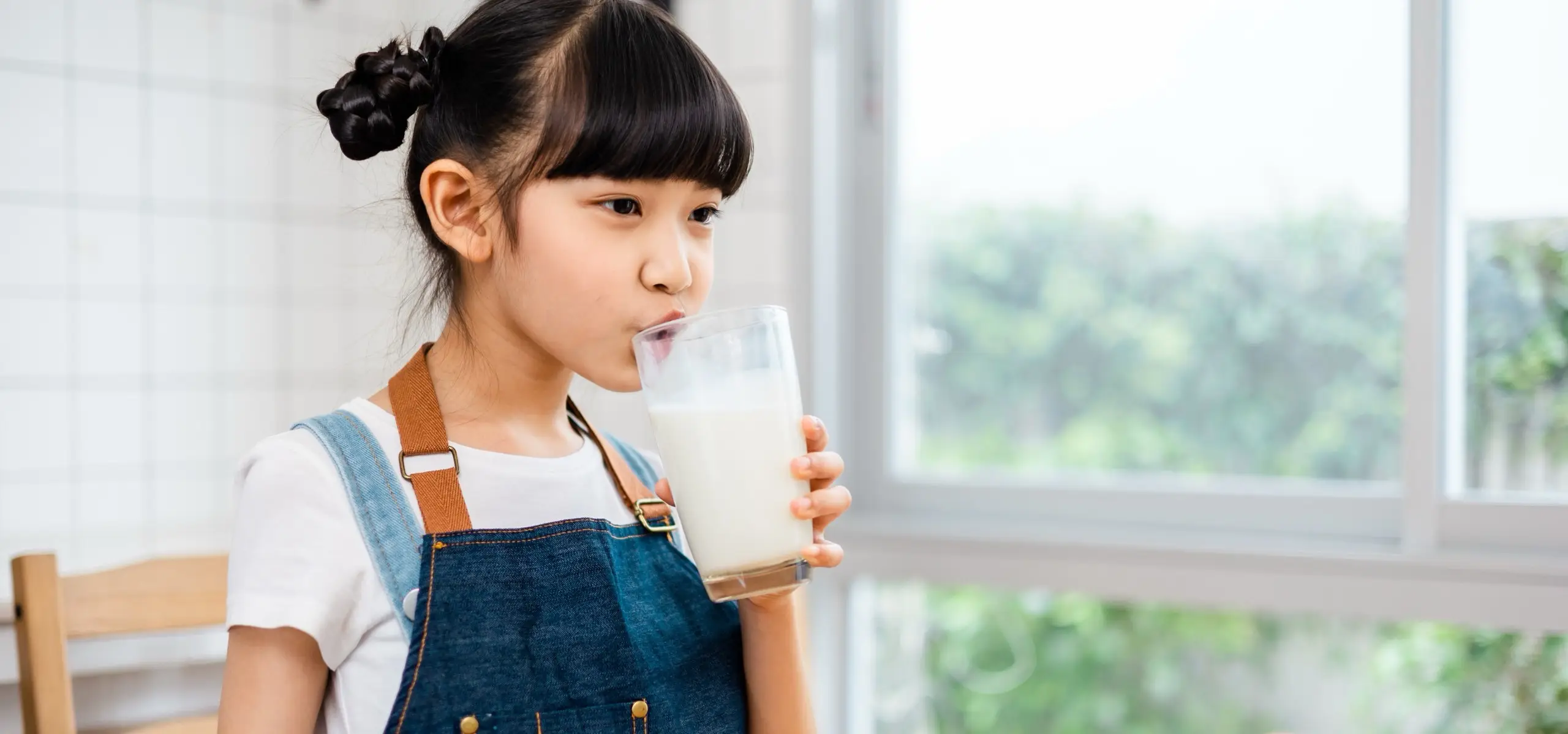 girl drinking milk